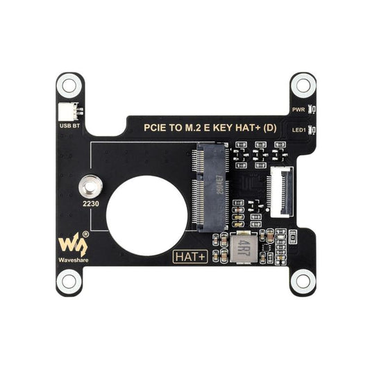 Waveshare 33828 PCIe To M.2 E KEY HAT For Raspberry Pi 5 Compatible With Various NGFF Wireless NIC Supports USB Bluetooth Connection, 33828