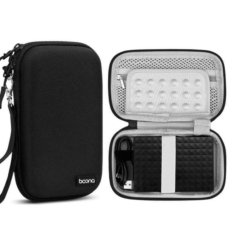 Baona BN-F007 Hard EVA External Hard Drive Case Shockproof Power Bank Organizer Electronic Travel Bag, Small Gray, Small Black, Large Gray, Large Black