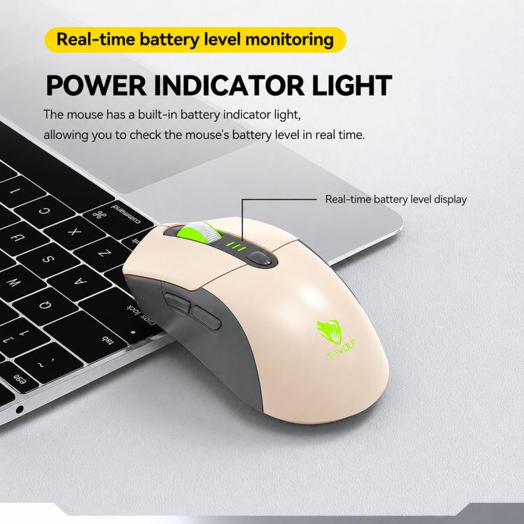 T-WOLF TF300 Rechargeable Wireless Keyboard and Mouse Combo 2.4G/Bluetooth Dual Mode 98-Key Compact Keyboard with Mixed-Color Backlit