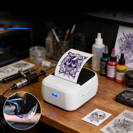 HZTZ C50 Portable Label Printer & Mini Tattoo Stencil Machine 2 Inch Inkless Thermal Label Maker