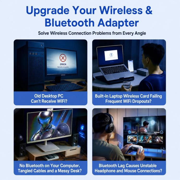 COMFAST CF-735BF WiFi 6 USB Adapter AX1800 Dual Band Wireless Network Card With Bluetooth 5.4, CF-735BF