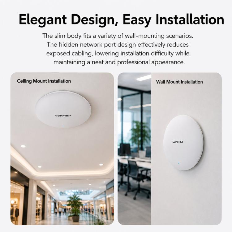 COMFAST CF-E373BE WiFi 7 BE3600 Ceiling Wireless Access Point With Dual 2.5G WAN/LAN Ports Dual Band PoE AP, EU Plug, US Plug, UK Plug, AU Plug