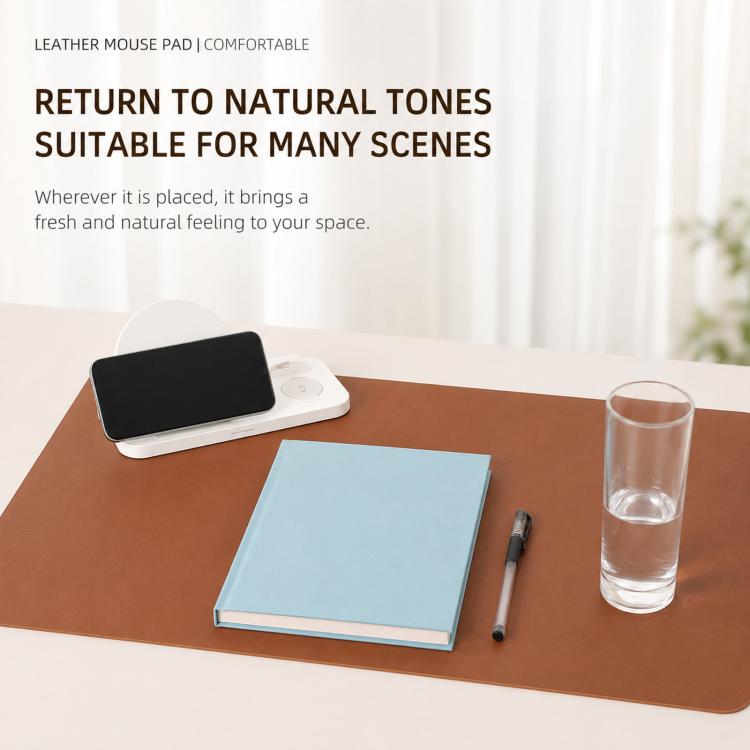 Dual-Sided Cork And Leather Desk Pad Reversible Large Desk Mat For Office And Home, 400 x 800mm, 300 x 600mm, 200 x 300mm, 180 x 220mm