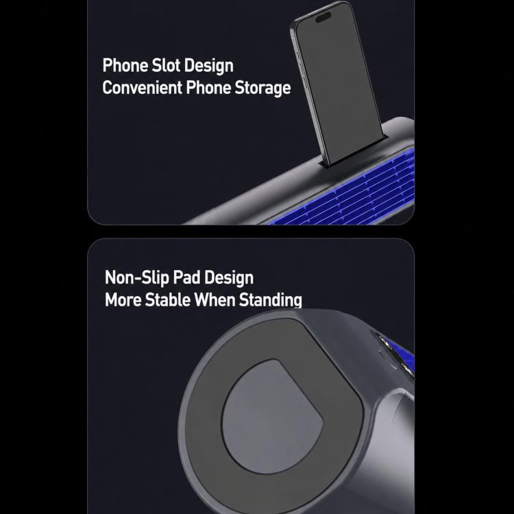 E7 Digital Display Desktop Tower Fan For Home Punch-Free Wall Mount & Table Fan With Phone Holder