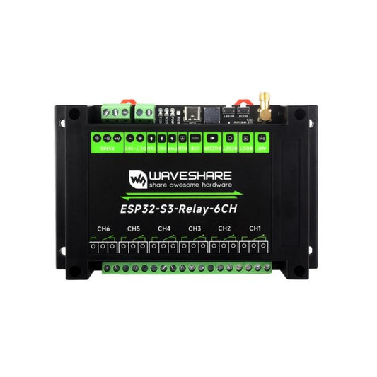 Waveshare 26756 Industrial 6-Channel ESP32-S3 WiFi Relay Module Supports WiFi / Bluetooth / RS485 control, 26756