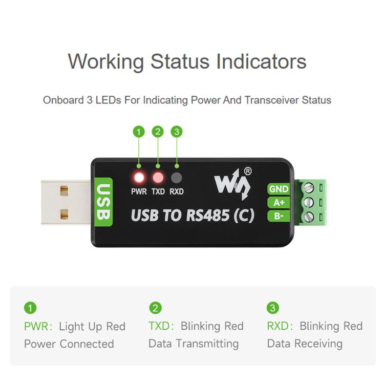 Waveshare 34620 USB To RS485 C Industrial Grade Isolated Bidirectional Converter, 34620