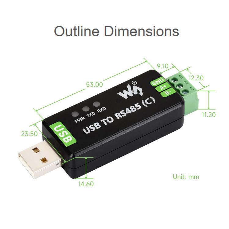 Waveshare 34620 USB To RS485 C Industrial Grade Isolated Bidirectional Converter, 34620