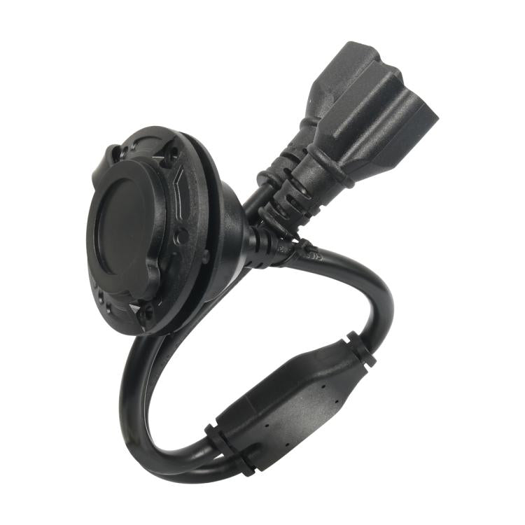 NEMA 5-15P 20A AC Port Plug with Dual Y-Splitter Cords Power Inlet for RV Camper, US Plug, Power Inlet Cord Only, with DIY Installation Kit