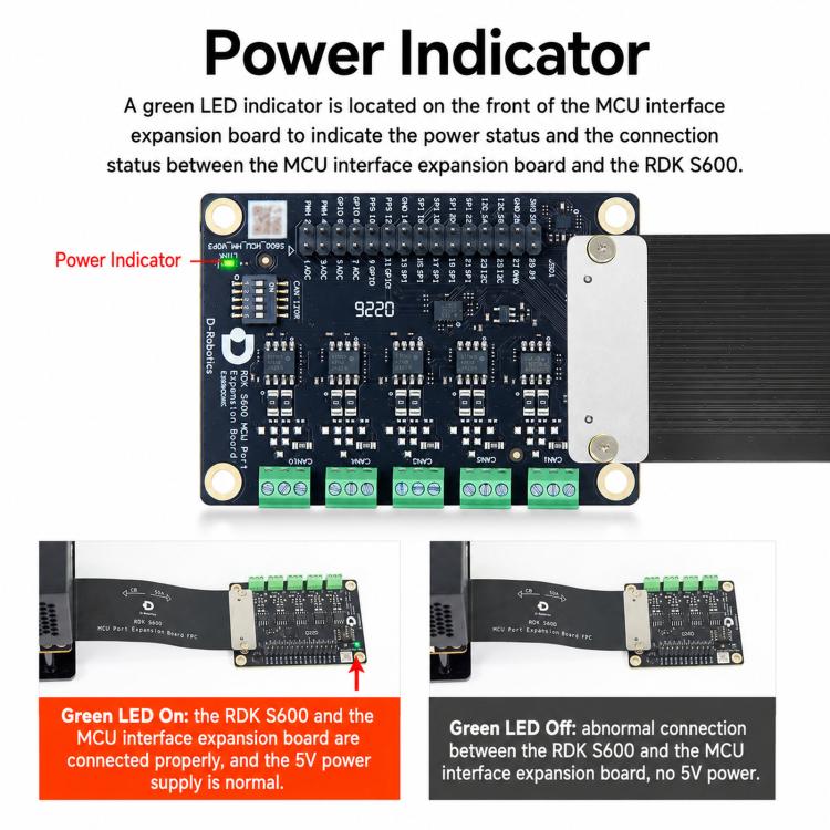 Yahboom D-Robotics RDK S600 MCU Port Expansion Board 5-Channel CAN FD Up to 8Mbps, RDK S600 MCU