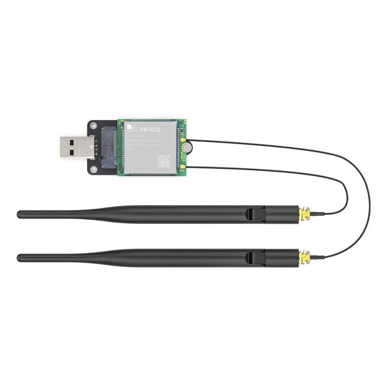Yahboom SIM7600G-H-M2 Global Band 4G LTE Cat4 Cellular Module, Module Only, with Dual Antennas, with Antennas & USB Expansion Board, Telemetry Kit