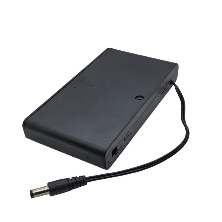 8 AA Battery Holder with Cover and ON/OFF Switch Flat 12V Battery Case with 5.5mm x 2.1mm DC Male Plug, 8 AA 12V Flat