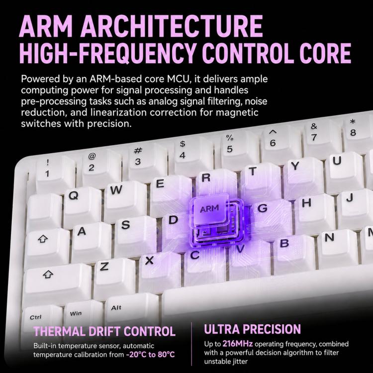 MONSGEEK Verve 68 ARGB 2-Layer Keycaps Magnetic Switch Keyboard E-Sports Gaming Mechanical Keyboard, Wired, 3-Mode