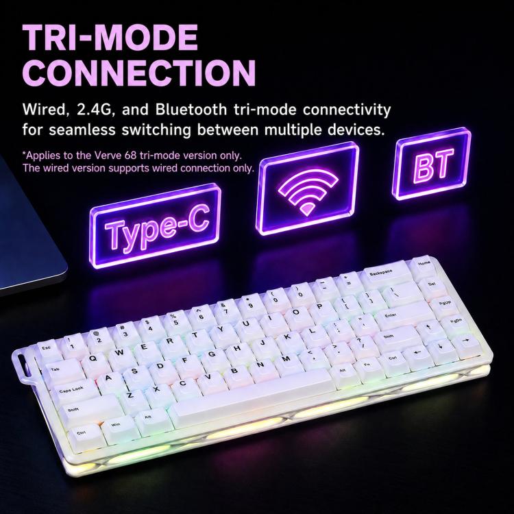 MONSGEEK Verve 68 ARGB 2-Layer Keycaps Magnetic Switch Keyboard E-Sports Gaming Mechanical Keyboard, Wired, 3-Mode