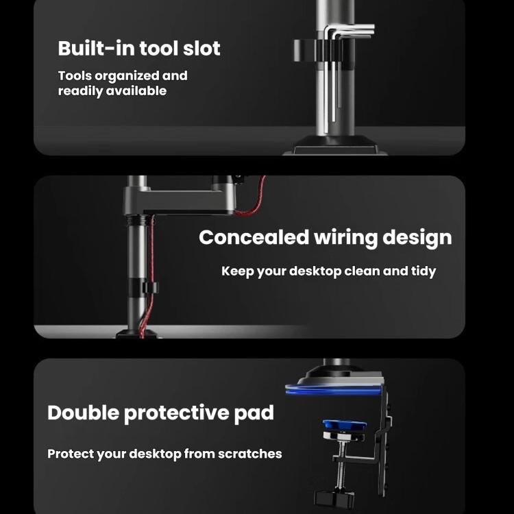 NORTH BAYOU Desktop Height-Adjustable Inverted Robotic Arm Monitor Stand