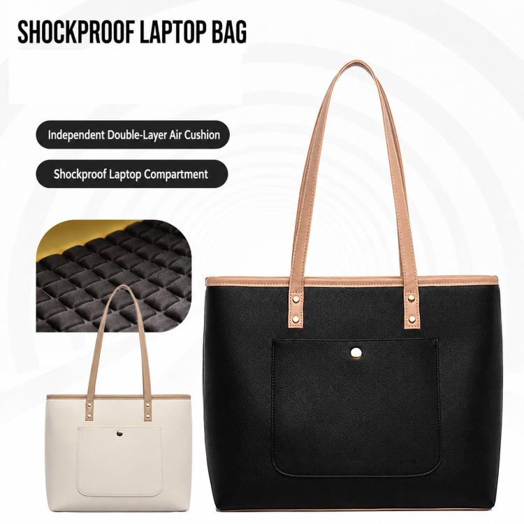 Women Laptop Tote Bag PU Leather Work Shoulder Bag, 13.3/14 inch, 15.6/16 inch