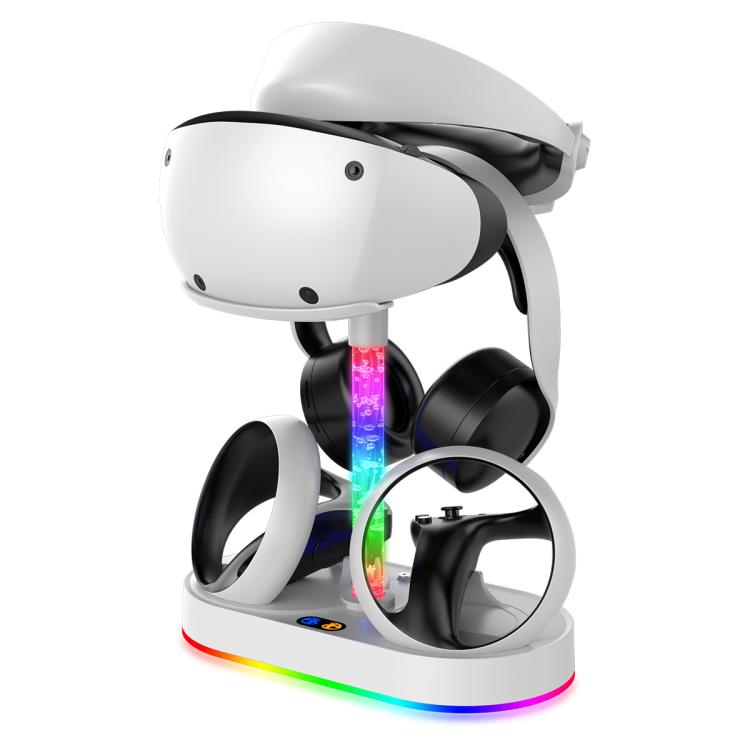ipega RGB Charging Dock For PS5 VR2 / PlayStation VR2 Controller Charger Station & VR Headset Stand, PG-P5V001S, PG-P5V001