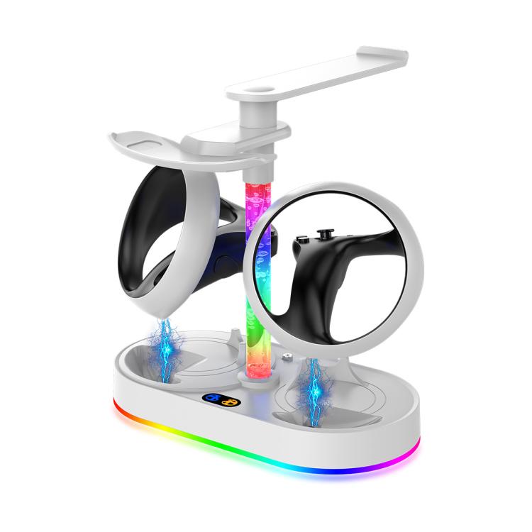 ipega RGB Charging Dock For PS5 VR2 / PlayStation VR2 Controller Charger Station & VR Headset Stand, PG-P5V001S, PG-P5V001