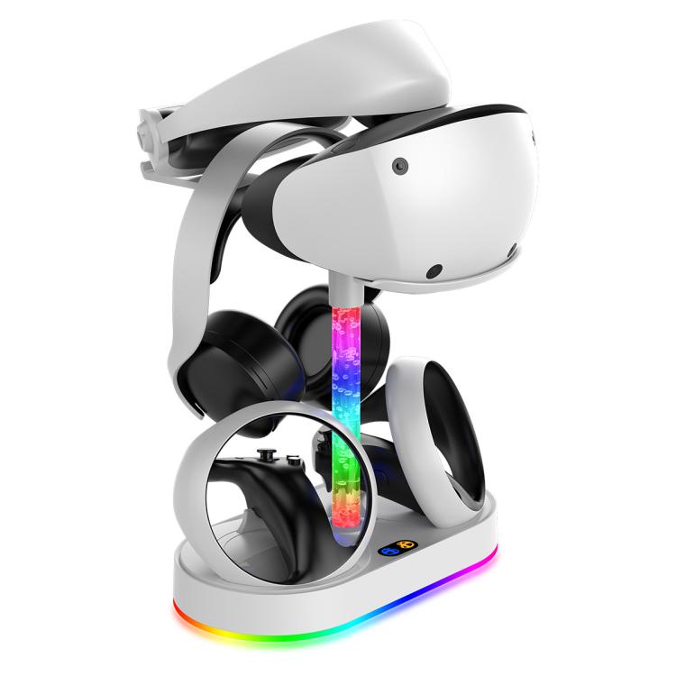 ipega RGB Charging Dock For PS5 VR2 / PlayStation VR2 Controller Charger Station & VR Headset Stand, PG-P5V001S, PG-P5V001