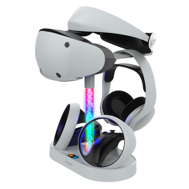 ipega RGB Charging Dock For PS5 VR2 / PlayStation VR2 Controller Charger Station & VR Headset Stand, PG-P5V001S, PG-P5V001