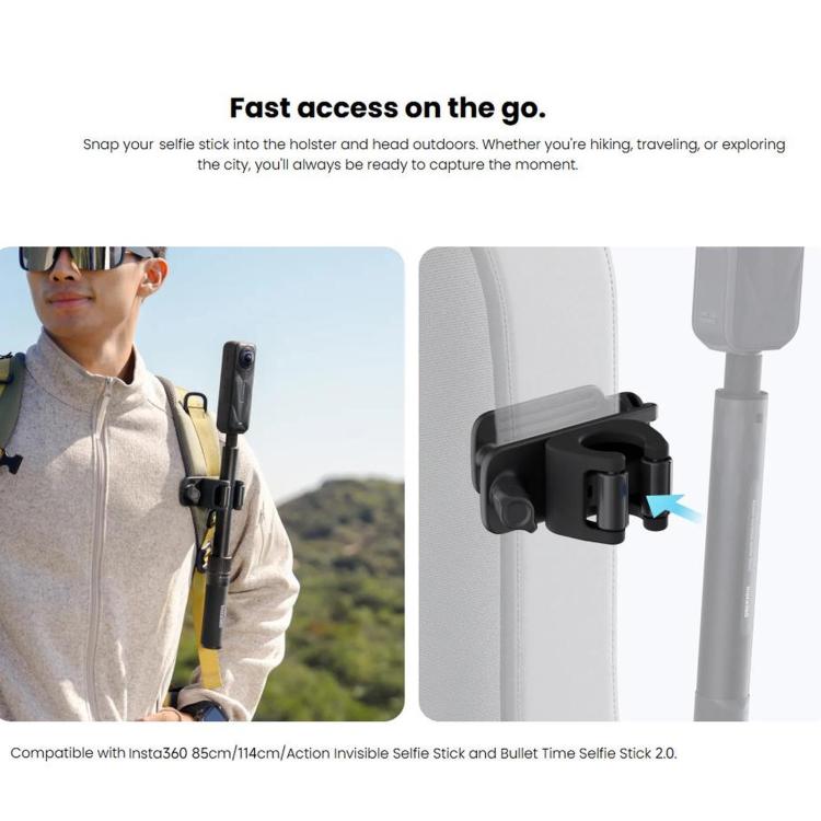 For Insta360 Original Selfie Stick Backpack Mount, Selfie Stick Backpack Mount