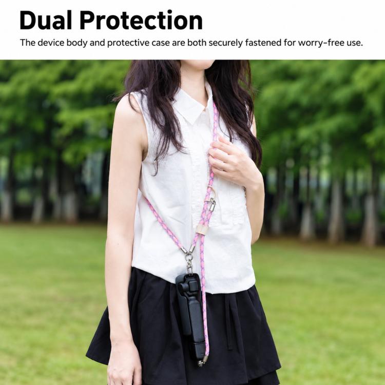 Cwatcun D232 Camera Lanyard 2 In 1 Crossbody Neck Strap Adjustable Wrist Rope With 1/4 Screw Quick Release Clasp, Small Pink, Small Light Gray, Medium Light Gray