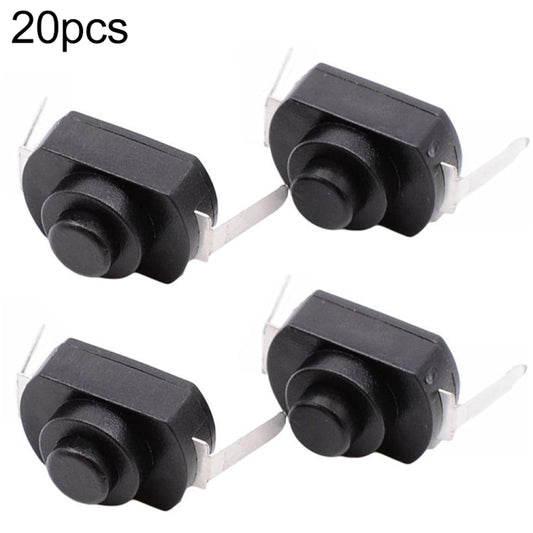 20 PCS YT-1208-YD LED Flashlight Button Switch, Bent Feet, Straight Feet