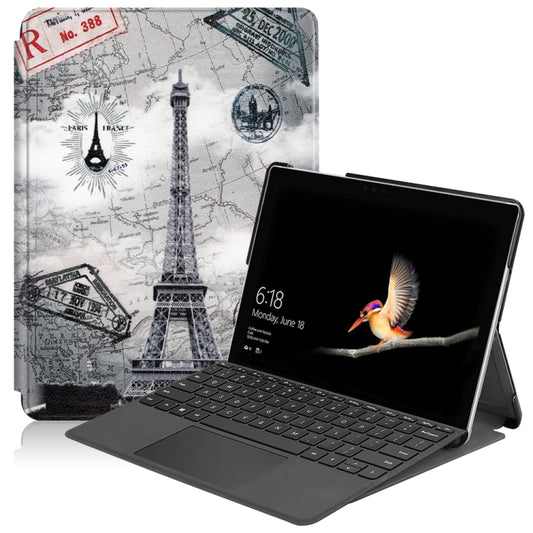 Retro Tower Pattern Colored Painted Horizontal Flip PU Leather Case for Microsoft Surface Go 10 inch, with Holder & Pen Slot, Microsoft Surface Go 10 inch, For Microsoft Surface Go 10 inch