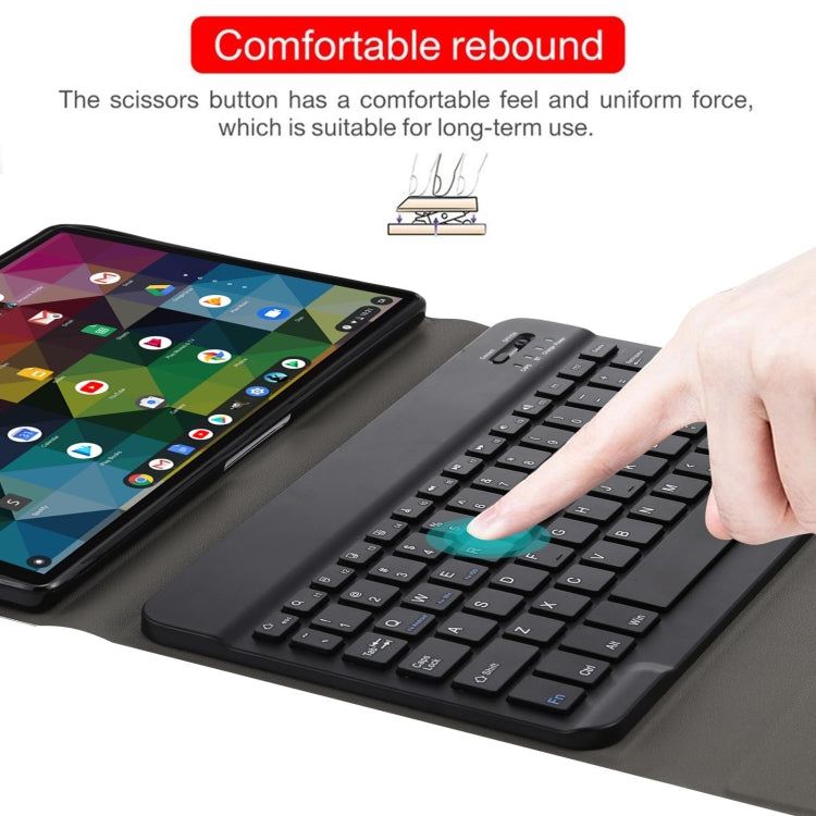 AM11 2 in 1 Removable Bluetooth Keyboard + Protective Leather Tablet Case with Holder for Lenovo M10 FHD REL TB-X605FC/LC, AM11