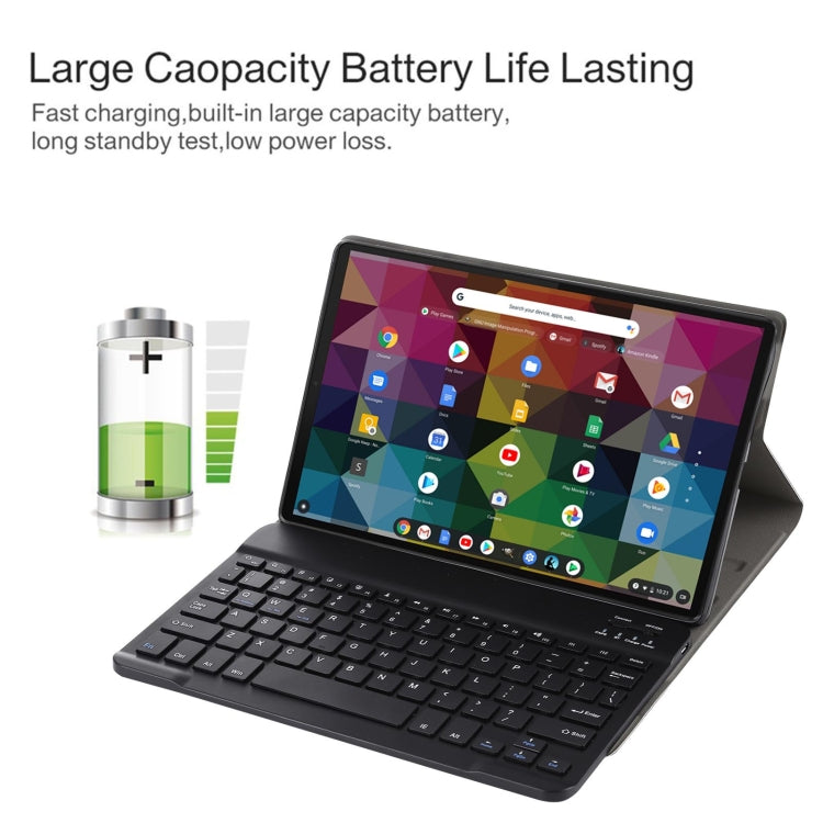 AM11 2 in 1 Removable Bluetooth Keyboard + Protective Leather Tablet Case with Holder for Lenovo M10 FHD REL TB-X605FC/LC, AM11