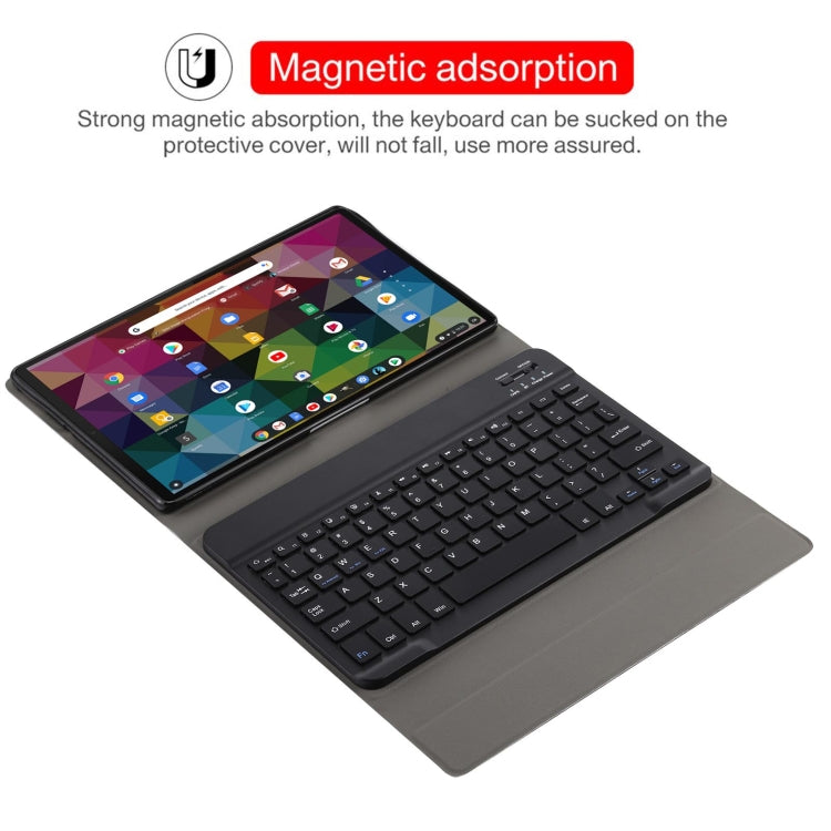 AM11 2 in 1 Removable Bluetooth Keyboard + Protective Leather Tablet Case with Holder for Lenovo M10 FHD REL TB-X605FC/LC, AM11