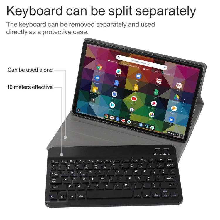 AM11 2 in 1 Removable Bluetooth Keyboard + Protective Leather Tablet Case with Holder for Lenovo M10 FHD REL TB-X605FC/LC, AM11