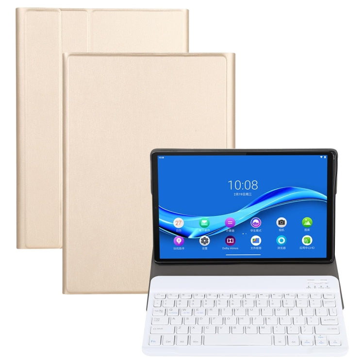 AM11 2 in 1 Removable Bluetooth Keyboard + Protective Leather Tablet Case with Holder for Lenovo M10 FHD REL TB-X605FC/LC, AM11