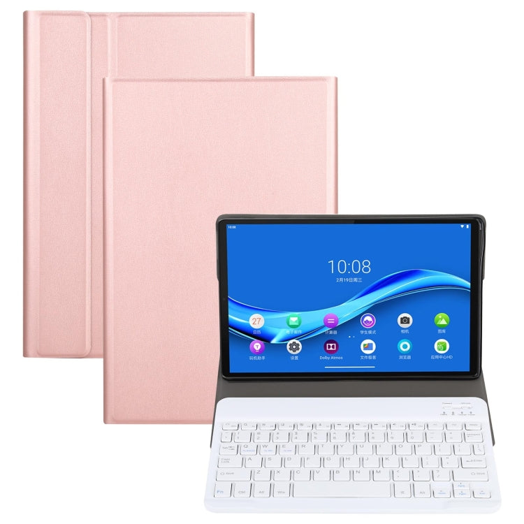 AM11 2 in 1 Removable Bluetooth Keyboard + Protective Leather Tablet Case with Holder for Lenovo M10 FHD REL TB-X605FC/LC, AM11