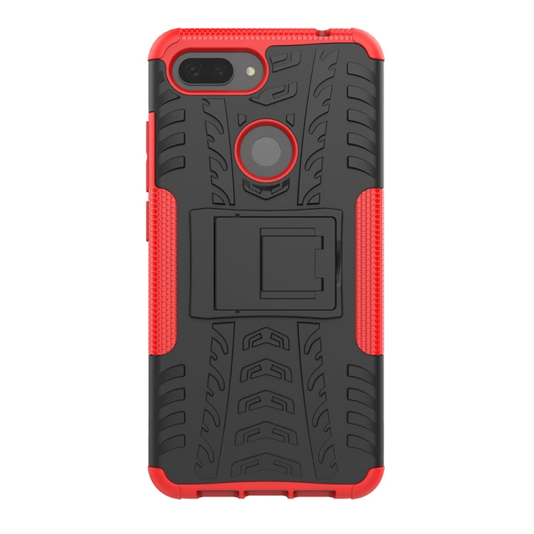 Shockproof  PC + TPU Tire Pattern Case for Xiaomi Mi 8 Lite, with Holder, For Xiaomi Mi 8 Lite