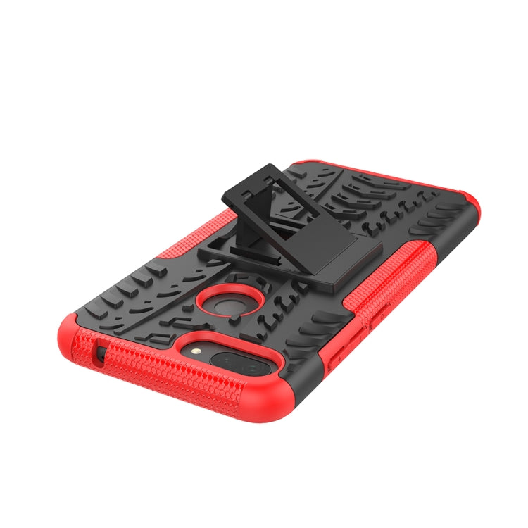 Shockproof  PC + TPU Tire Pattern Case for Xiaomi Mi 8 Lite, with Holder, For Xiaomi Mi 8 Lite