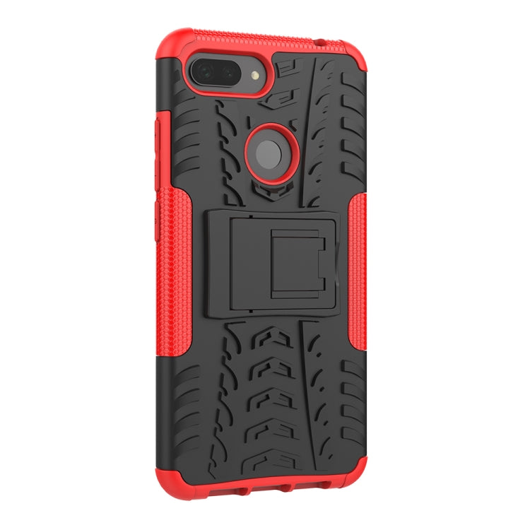 Shockproof  PC + TPU Tire Pattern Case for Xiaomi Mi 8 Lite, with Holder, For Xiaomi Mi 8 Lite