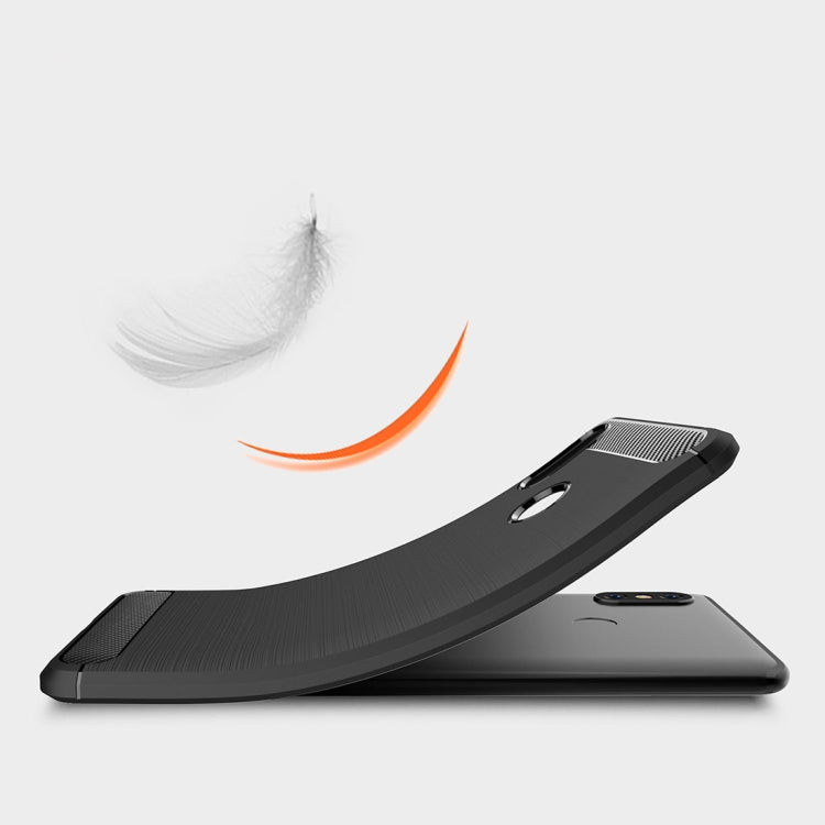 Brushed Texture Carbon Fiber Shockproof TPU Case for Xiaomi Mi Max 3, For Xiaomi Mi Max 3