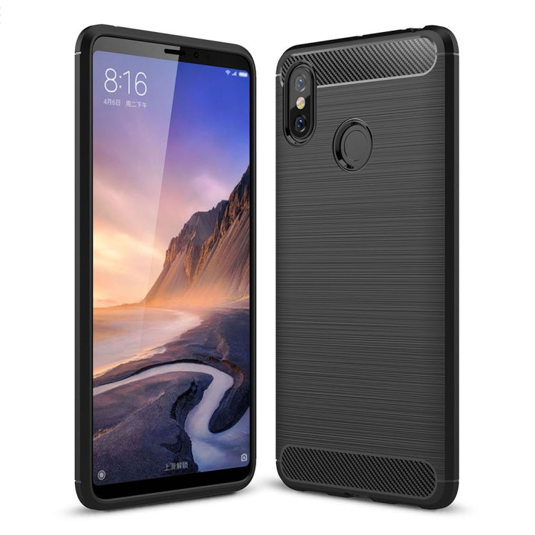 Brushed Texture Carbon Fiber Shockproof TPU Case for Xiaomi Mi Max 3, For Xiaomi Mi Max 3