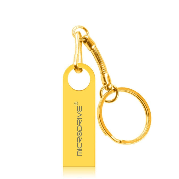 MicroDrive 8GB USB 2.0 Metal Waterproof High Speed U Disk(Gold), 8GB