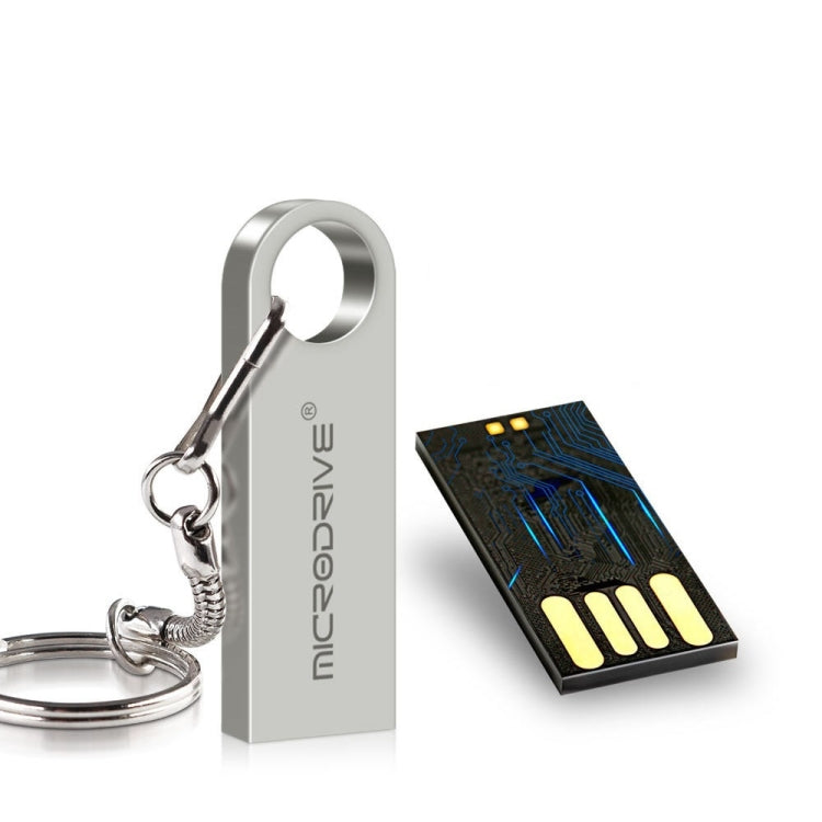 MicroDrive 128GB USB 2.0 Metal Waterproof High Speed U Disk(Grey), 128GB
