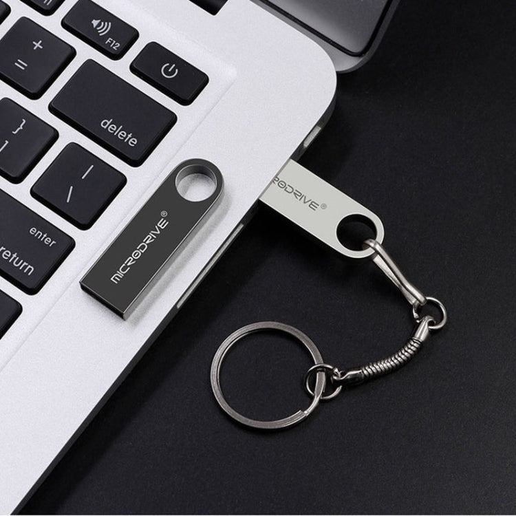 MicroDrive 128GB USB 2.0 Metal Waterproof High Speed U Disk(Grey), 128GB