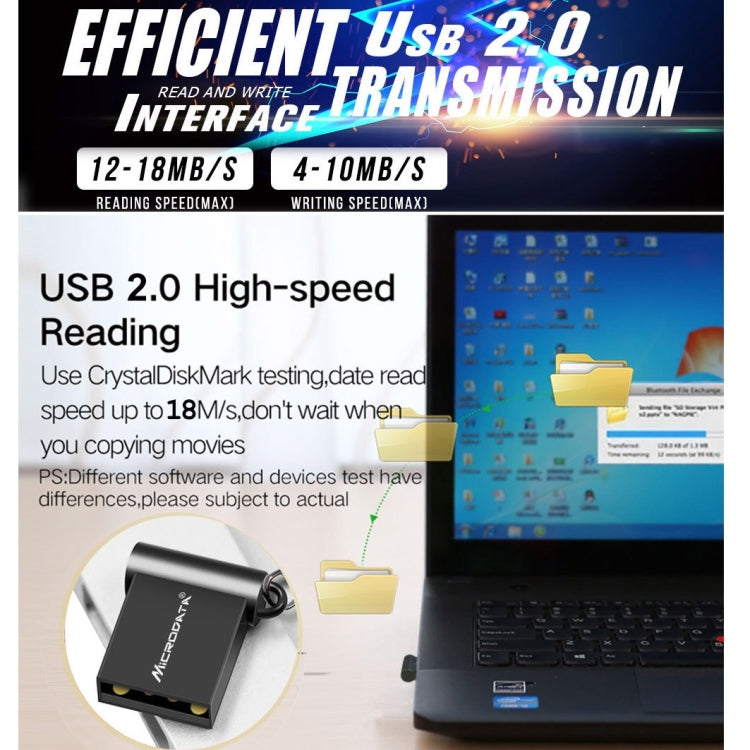 MiCRODATA 4GB USB 2.0 Computer and Car Two-use Mini Metal U Disk, 4GB