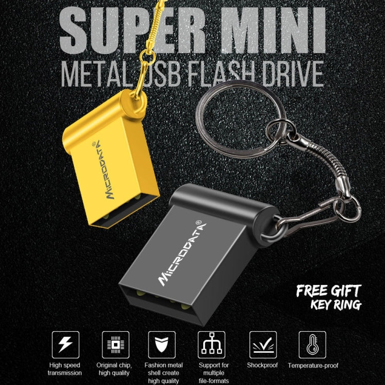 MiCRODATA 16GB USB 2.0 Computer and Car Two-use Mini U Disk(Silver Grey), 16GB