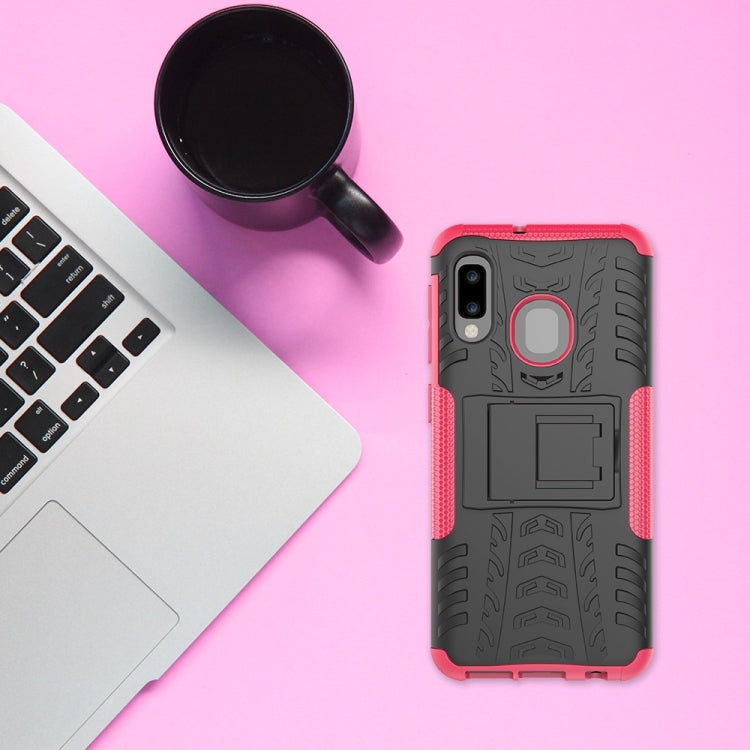 Tire Texture TPU+PC Shockproof Case for Galaxy A20e / A10e, with Holder, For Galaxy A20e