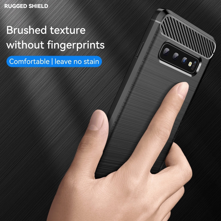 Brushed Texture Carbon Fiber TPU Case for Galaxy S10, For Galaxy S10, For Samsung Galaxy S10